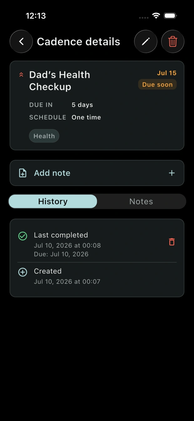 Completion and follow-up screen